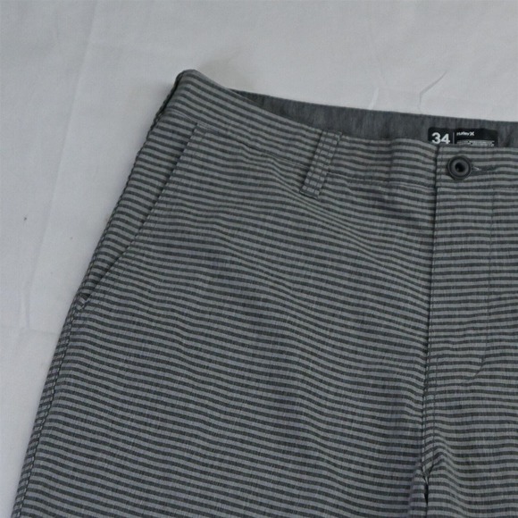 Hurley 34 x 10" Gray Stripe Phantom Hybrid Golf Casual Shorts - Picture 2 of 5